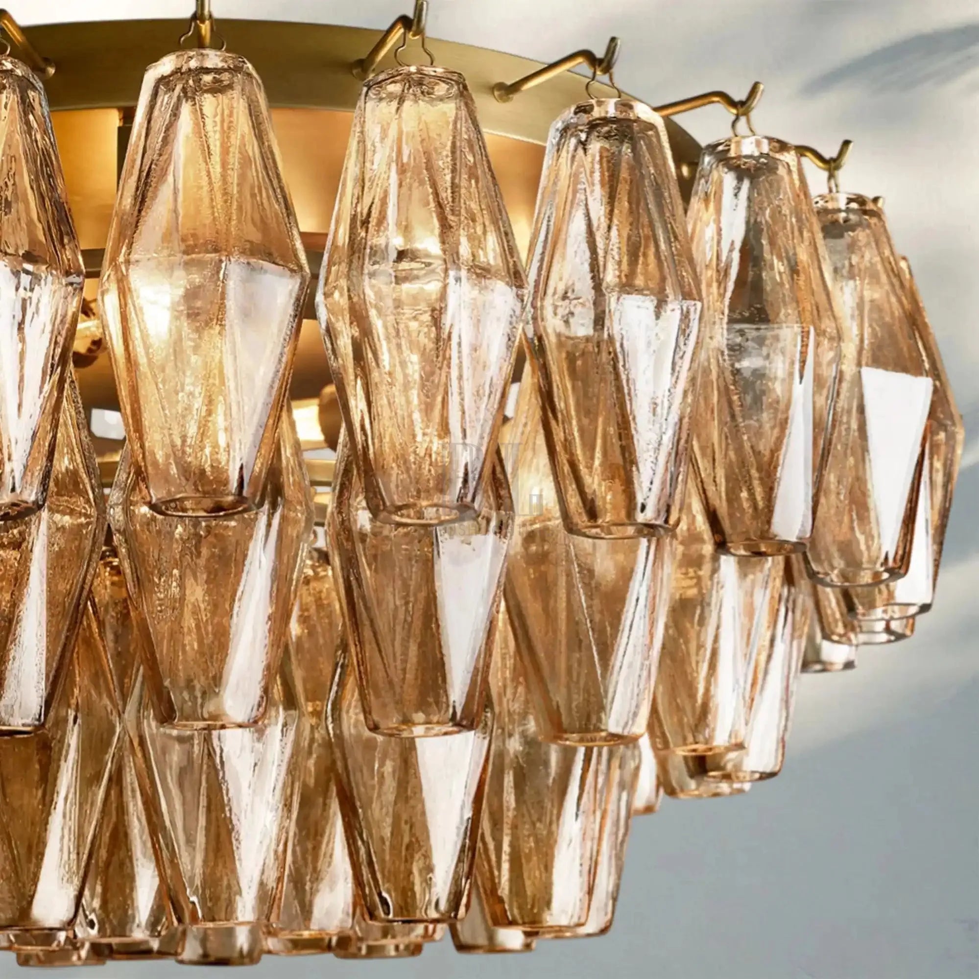 Chiare Glass Round Flush Mount 17" 24‘’-