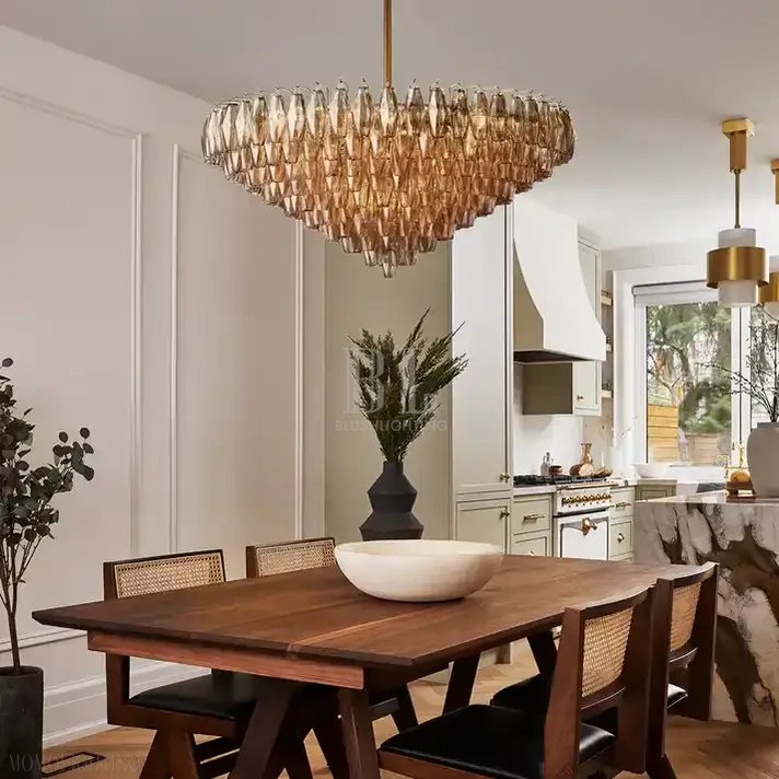 Chiare Glass Tiered Round Chandelier 37‘’ 47‘’ 62‘’-Blushlighting