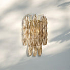 Chiare Glass Wall Sconce 19'' 30''-19''-Brass-Smoke