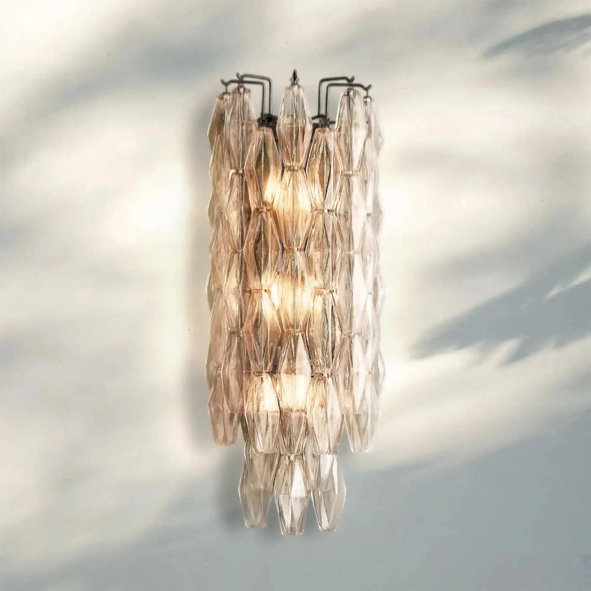 Chiare Glass Wall Sconce 19'' 30''-31''-Bronze-Clear