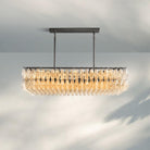 Chiare Modern Glass Rectangular Glass Chandelier 54" 74″-54''-Bronze-Clear