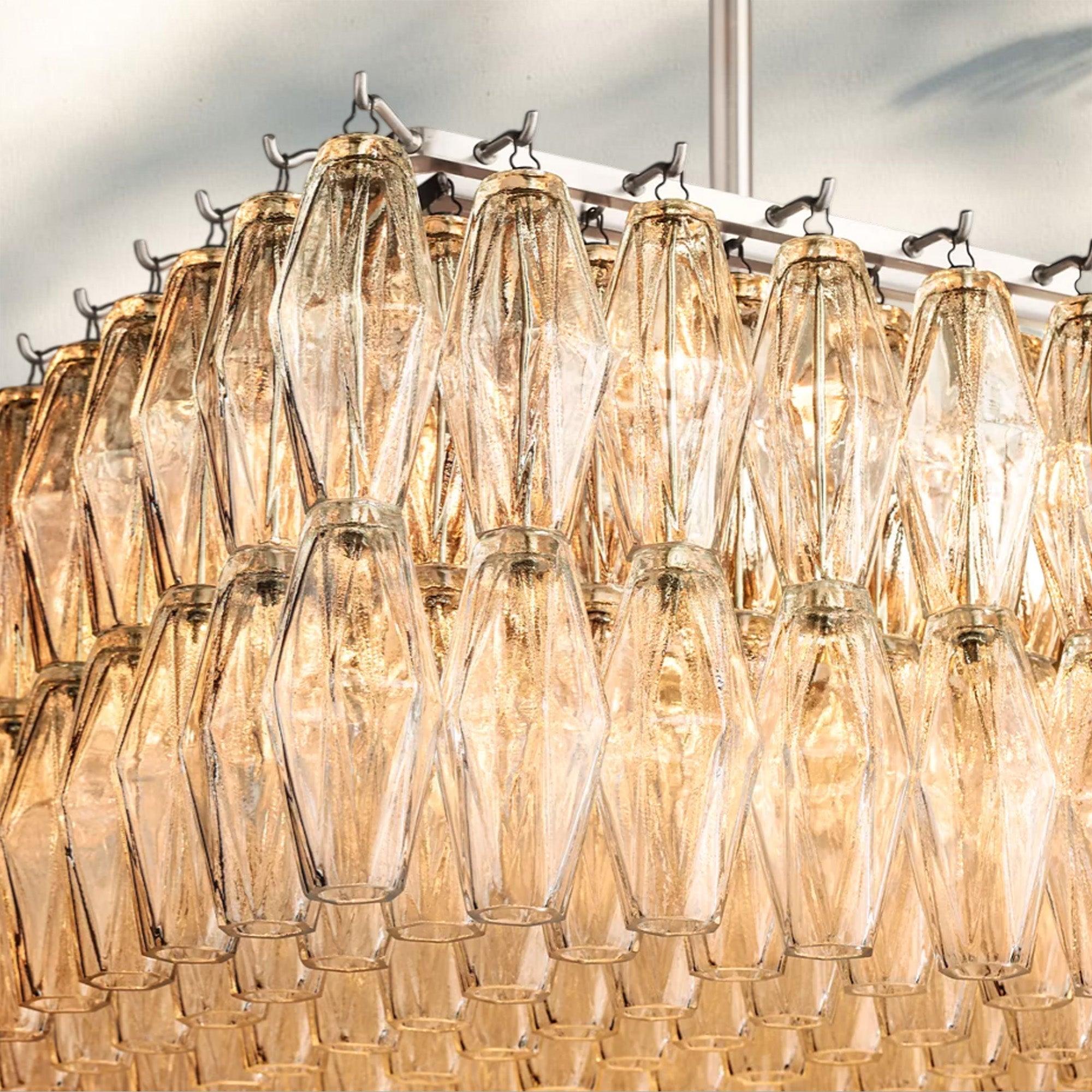 Chiare Modern Glass Rectangular Glass Chandelier 54" 74″-