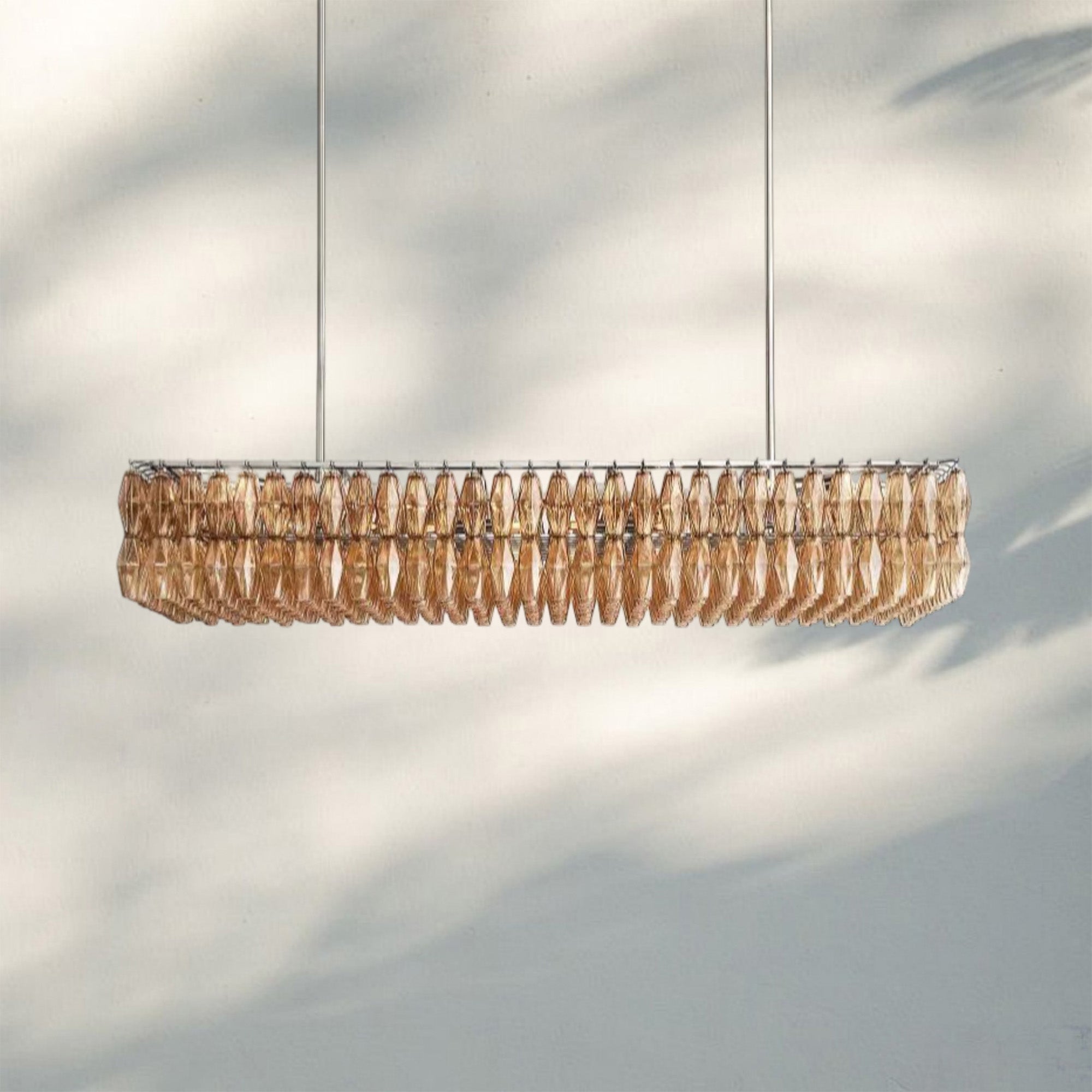 Chiare Modern Glass Rectangular Glass Chandelier 54" 74″-