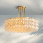 Chiare Modern Round Glass Chandelier 37'' 47'' 61''-61''-Brass-Clear