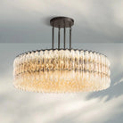 Chiare Modern Round Glass Chandelier 37'' 47'' 61''-61''-Bronze-Clear