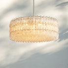 Chiare Modern Round Glass Chandelier 37'' 47'' 61''-47''-Stain Nickel-Clear