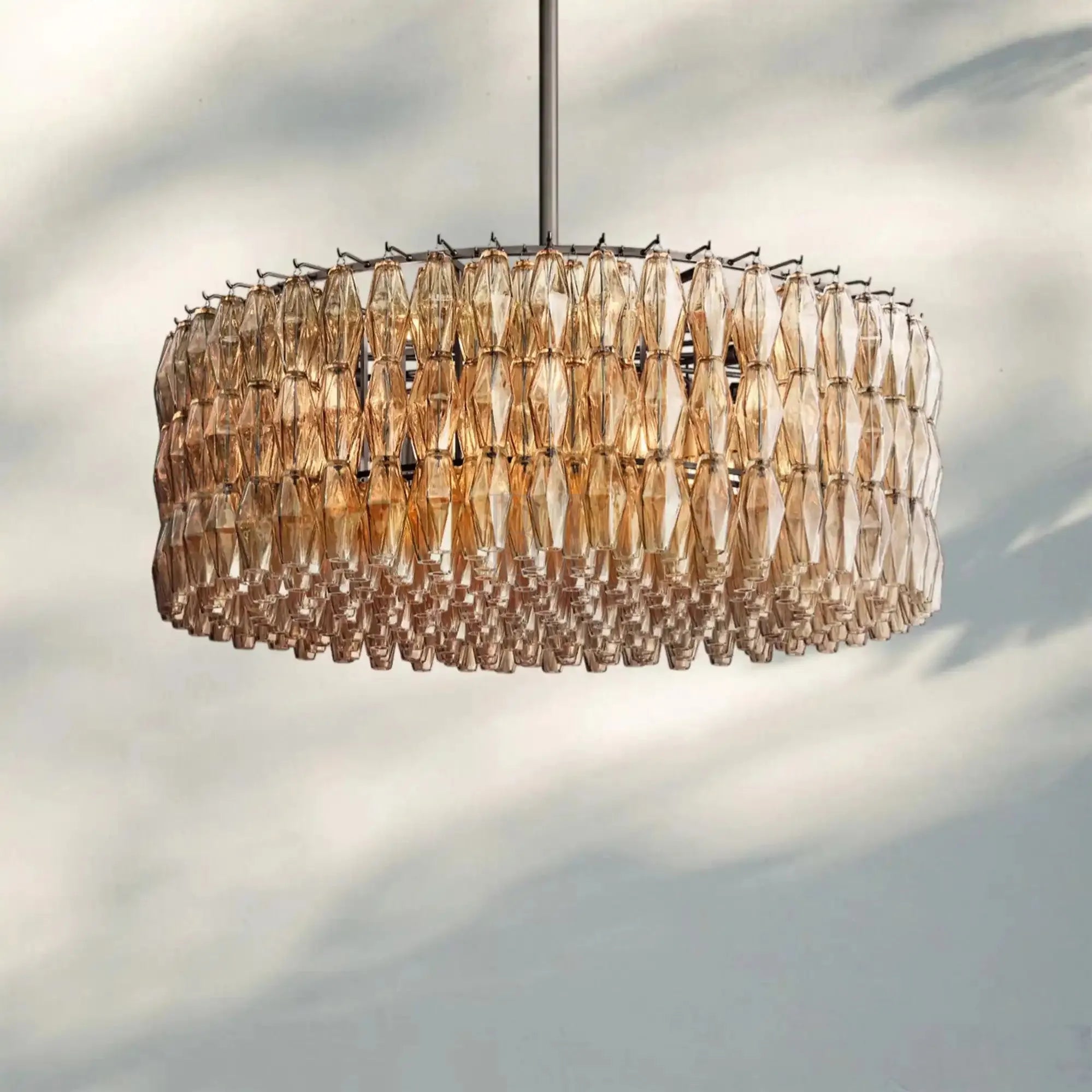 Chiare Modern Round Glass Chandelier 37'' 47'' 61''-47''-Bronze-Smoke