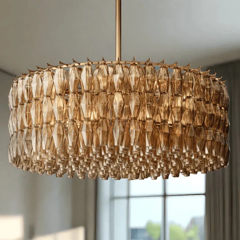 Chiare Modern Round Glass Chandelier 37'' 47'' 61''-