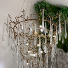 Chic Modern French Branch Copper Crystal Chandelier for Living Room Foyer and Dining Room Lighting-Chandeliers-Blushlighting