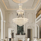 BEIRIO Chrome 24-Light Crystal Chandelier for High Ceilings