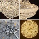BEIRIO Chrome 24-Light Crystal Chandelier for High Ceilings