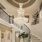 BEIRIO Chrome 24-Light Crystal Chandelier for High Ceilings