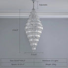 Chrome Extra Large Crystal Chandelier for Foyer Staircase Living Room Entrance Ceiling Light Fixture In Silver - D23.6"*H54.3"/ 23 LightsGoldBlushlighting