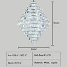 Chrome/ Silver/ Gold Extra Large Chandelier For Foyer Living Room Staircase Crystal Ceiling Lighting Fixture - D19.7"*H23.6"/ 10 LightsGoldWarm LightBlushlighting