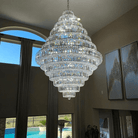 Chrome/ Silver/ Gold Extra Large Chandelier For Foyer Living Room Staircase Crystal Ceiling Lighting Fixture - D19.7"*H23.6"/ 10 LightsChrome/SilverWarm LightBlushlighting
