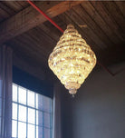 Chrome/ Silver/ Gold Extra Large Chandelier For Foyer Living Room Staircase Crystal Ceiling Lighting Fixture - D19.7"*H23.6"/ 10 LightsChrome/SilverWarm LightBlushlighting