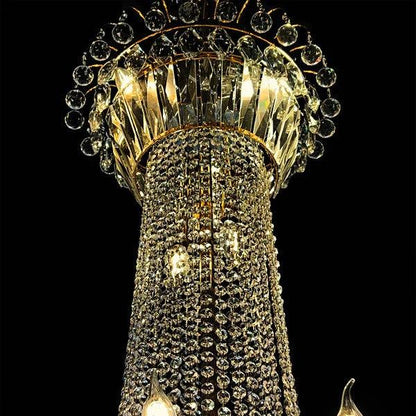 Extra Large European-style Multi-layers Candle Luxury Crystal Chandelier GBUd Art Foyer/Staircase Decorative Light Fixture