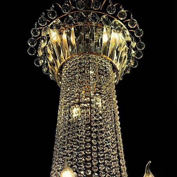 Extra Large European-style Multi-layers Candle Luxury Crystal Chandelier GBUd Art Foyer/Staircase Decorative Light Fixture