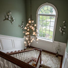 Churippu Branch Brass Chandelier - 21 lights ∅ 36″ x W 36″ x H 77.6″Brushed Dark Bronze & White CeramicBlushlighting