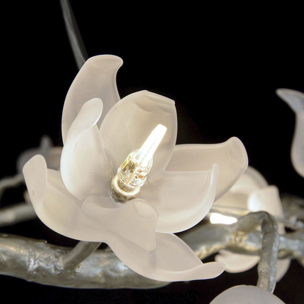 Churippu Branch Brass Chandelier - 21 lights ∅ 36″ x W 36″ x H 77.6″Brushed Dark Bronze & White CeramicBlushlighting