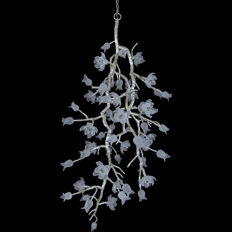 Churippu Branch Brass Chandelier - 21 lights ∅ 36″ x W 36″ x H 77.6″Brushed Silver & White CeramicBlushlighting