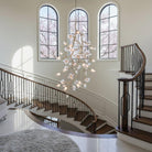 Churippu Branch Brass Chandelier - 21 lights ∅ 36″ x W 36″ x H 77.6″Brushed Dark Bronze & White CeramicBlushlighting
