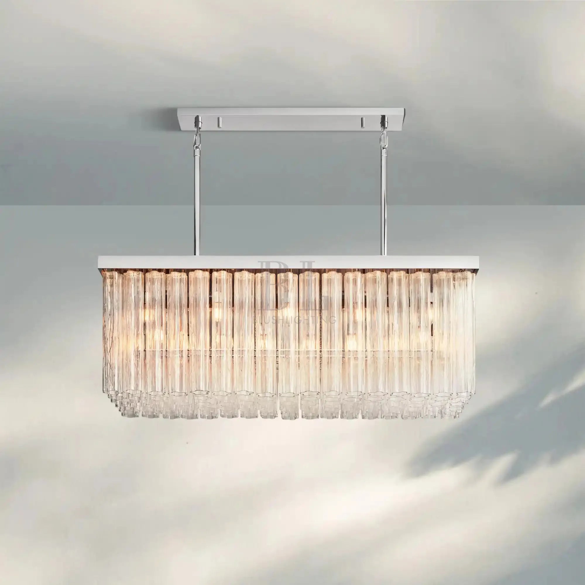 Ciel Rectangle Chandelier-54''-Nickel-