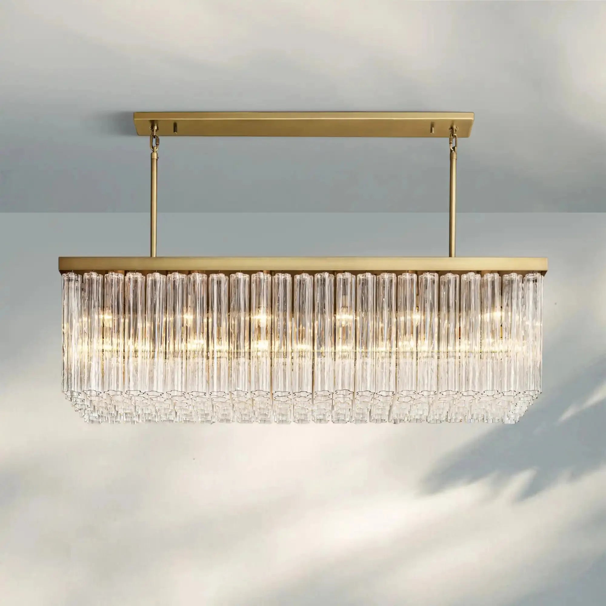 Ciel Rectangle Chandelier-73''-Brass-