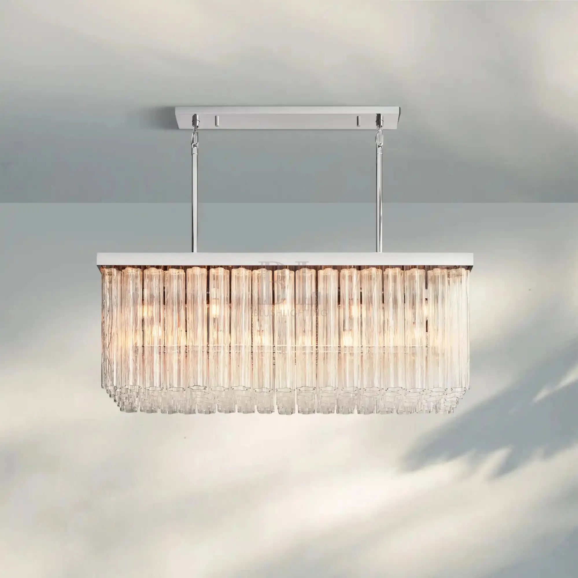 Ciel Rectangle Chandelier-54''-Nickel-