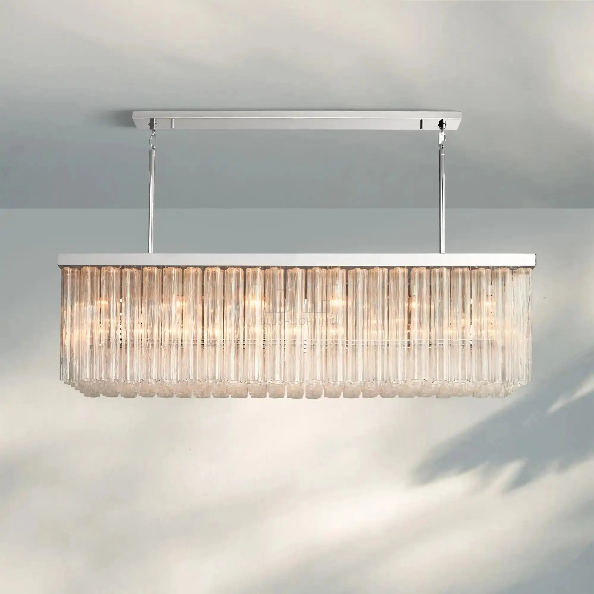 Ciel Rectangle Chandelier-73''-Nickel-