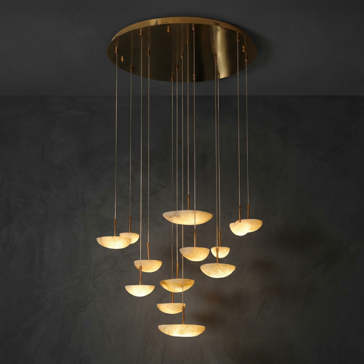Alabaster Pendant Light Fixtures in polished