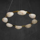 Alabaster Ring Chandelier in a dining room