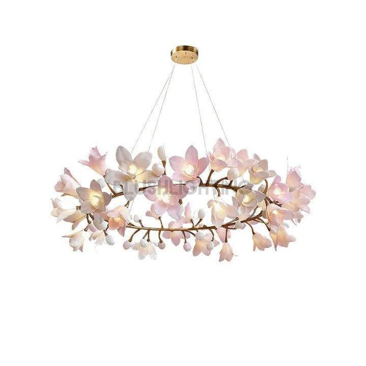 Circular Blossom Chandelier - Dia 23.6″(60cm) x H 15.7″(40cm)Blushlighting