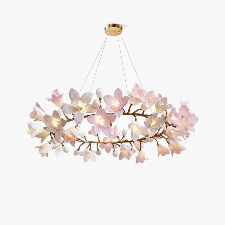 Circular Blossom Chandelier-chandeliers for dining room,chandeliers for stairways,chandeliers for foyer,chandeliers for bedrooms,chandeliers for kitchen,chandeliers for living room-Dia 48″(120cm) x H 20″(50cm)-Blushlighting