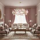 Circular Blossom Chandelier - Dia 48″(120cm) x H 20″(50cm)Blushlighting