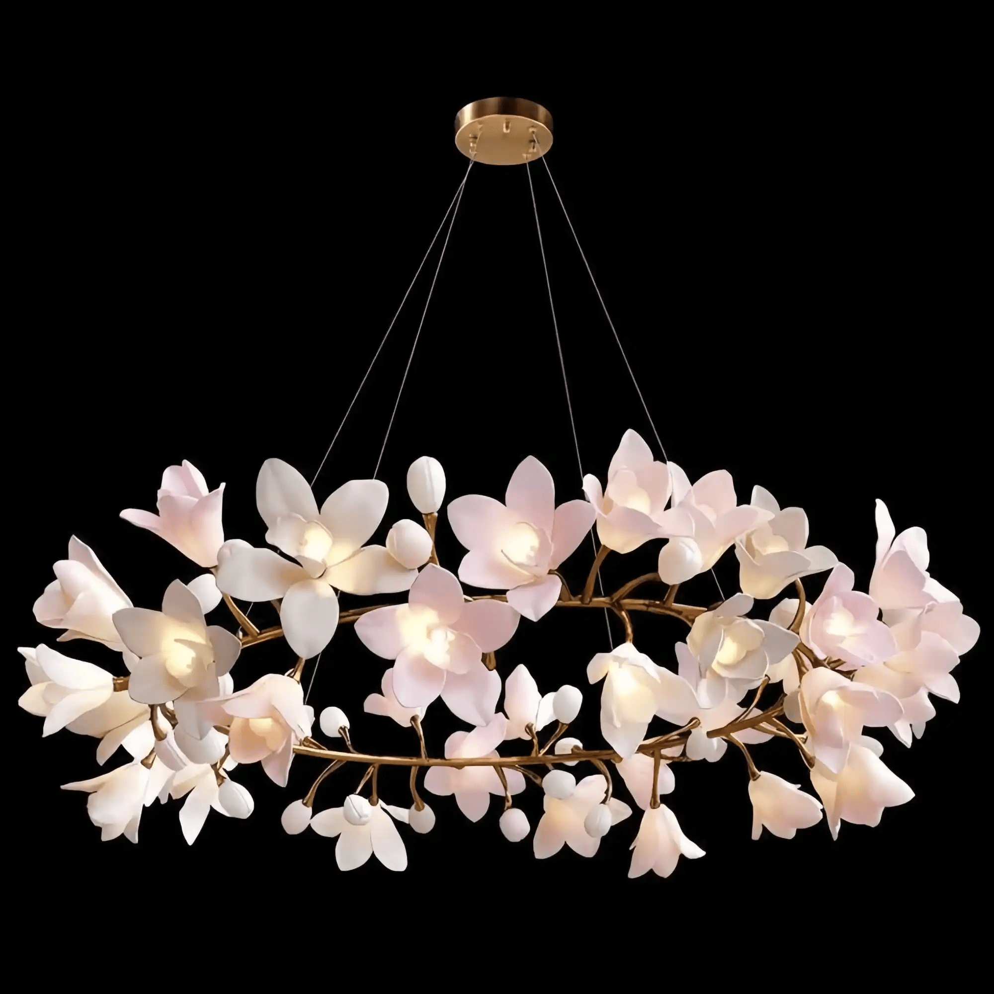 Circular Blossom Chandelier - Dia 31.5″(80cm) x H 15.7″(40cm)Blushlighting