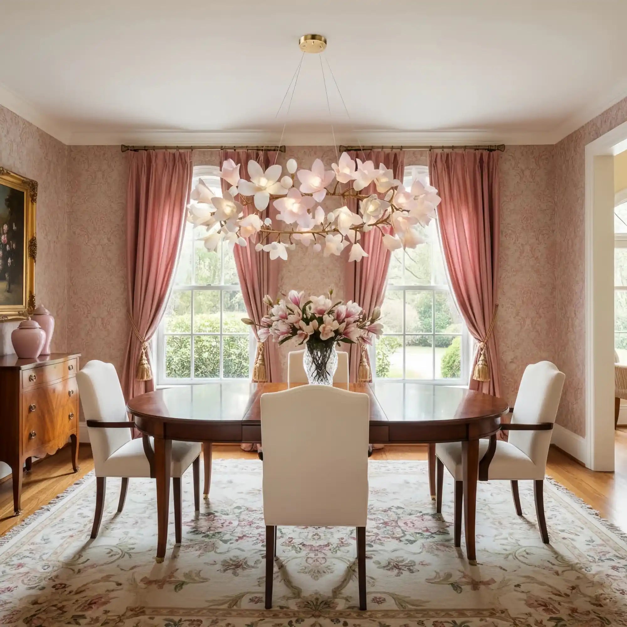 Circular Blossom Chandelier - L 70.9″(180cm) x W 19.7″(50cm) x H 19.7″(50cm)Blushlighting