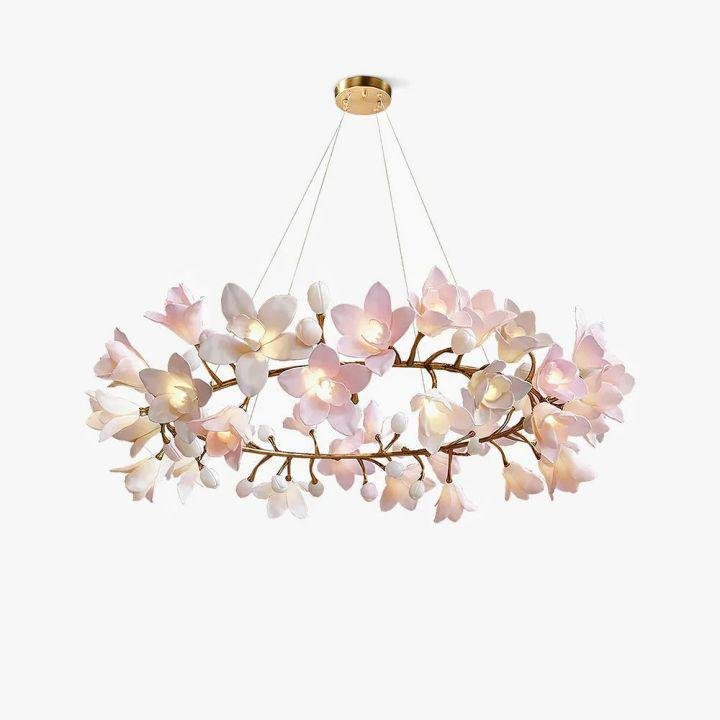 Circular Blossom Chandelier - Dia 48″(120cm) x H 20″(50cm)Blushlighting