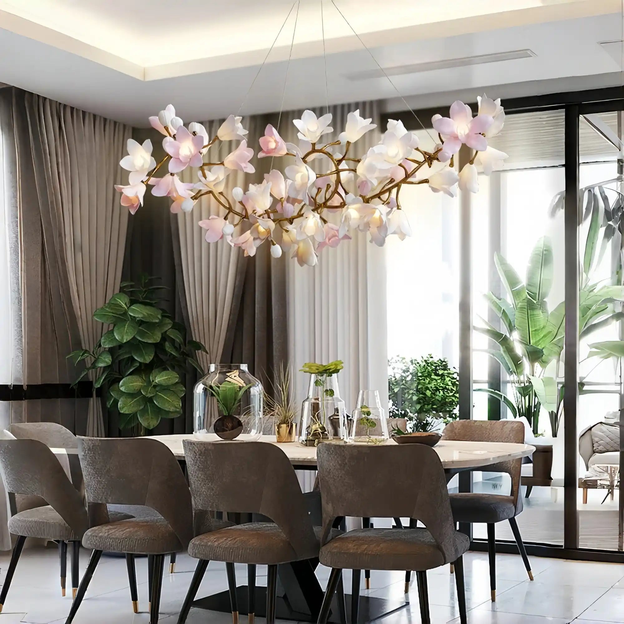 Circular Blossom Chandelier - L 70.9″(180cm) x W 19.7″(50cm) x H 19.7″(50cm)Blushlighting