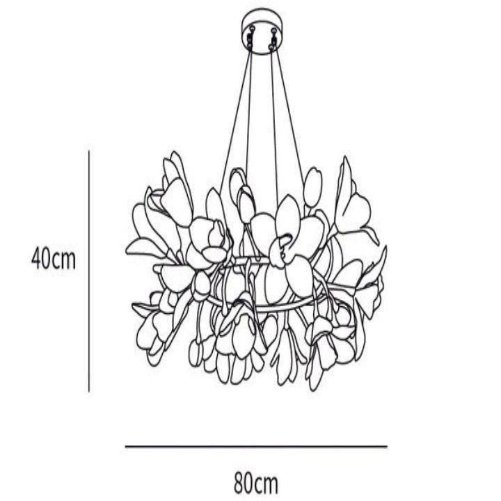 Circular Blossom Chandelier-chandeliers for dining room,chandeliers for stairways,chandeliers for foyer,chandeliers for bedrooms,chandeliers for kitchen,chandeliers for living room-Dia 31.5″(80cm) x H 15.7″(40cm)-Blushlighting