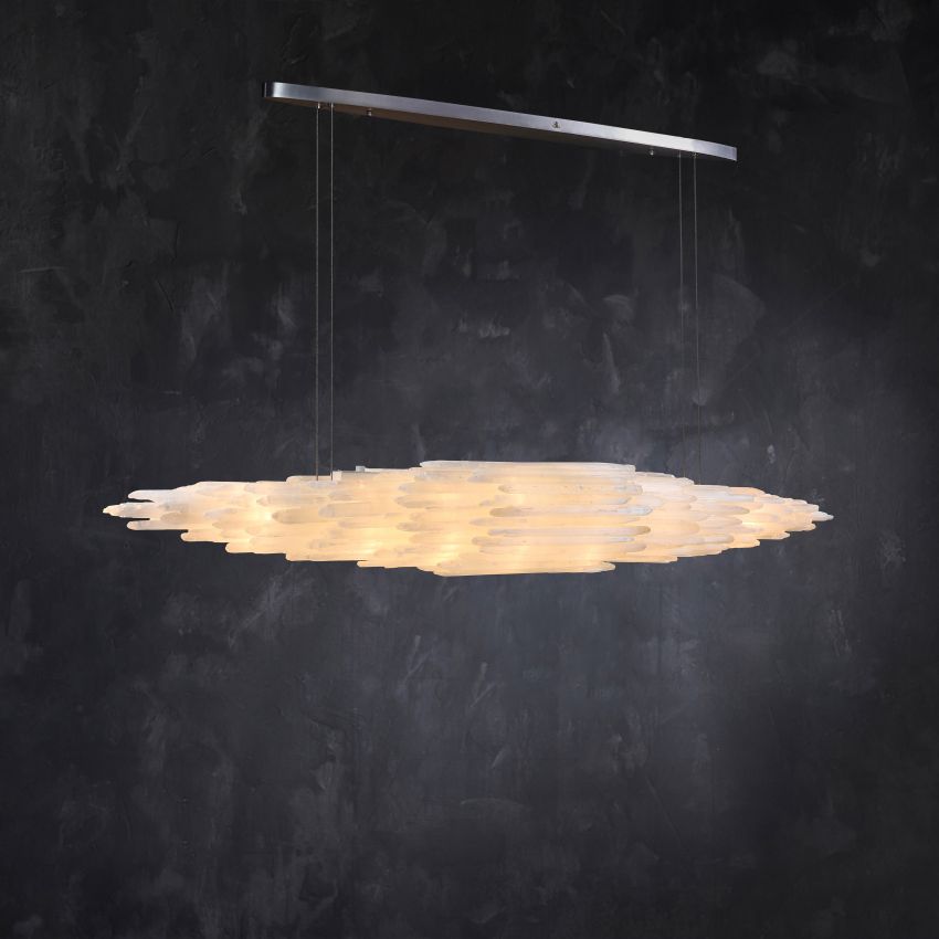 Claire Selenite Collection Pendant - Polished Nickel59″Blushlighting