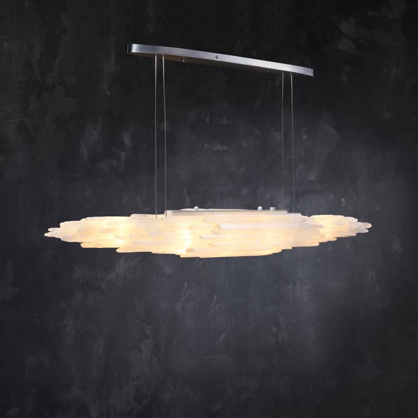 Claire Selenite Collection Pendant - Polished Nickel47″Blushlighting