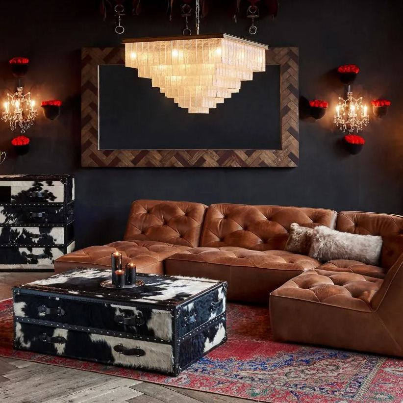 Claire Square Chandelier-Chandeliers-Blushlighting-7tier-Blushlighting