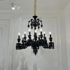 Classic Black Candle Style Chandelier Crystal Ceiling Pendant Lighting Fixture For Living/ Bedroom - D33" / 12 LightsWarm LightBlushlighting