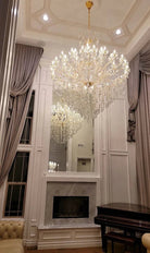 Classic Modern Multi-layers Crystal Chandelier for Staircase/Foyer/Villa - D39.4"*H59.1"Warm LightBrassBlushlighting