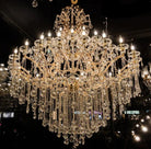 Classic Modern Multi-layers Crystal Chandelier for Staircase/Foyer/Villa - D39.4"*H59.1"Warm LightBrassBlushlighting