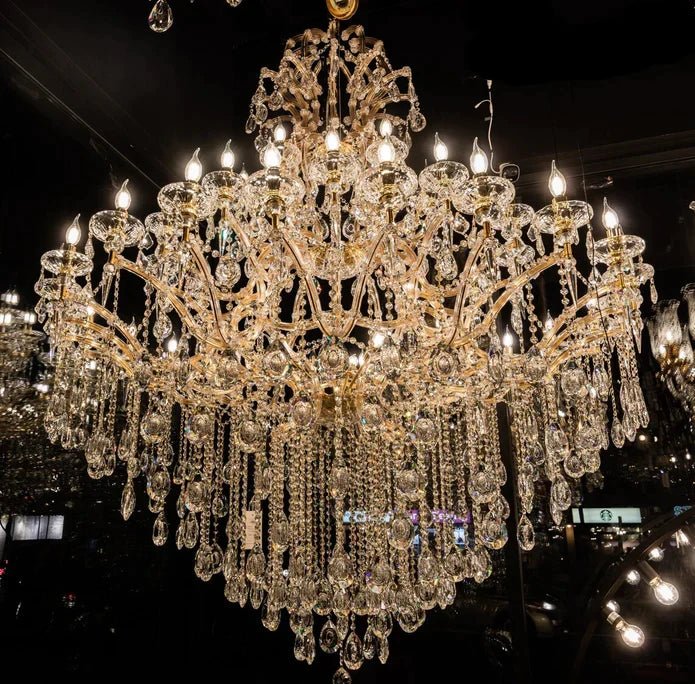 Classic Modern Multi-layers Crystal Chandelier for Staircase/Foyer/Villa - D39.4"*H59.1"Warm LightBrassBlushlighting