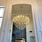 Classic Modern Multi-layers Crystal Chandelier for Staircase/Foyer/Villa - D39.4"*H59.1"Warm LightBrassBlushlighting