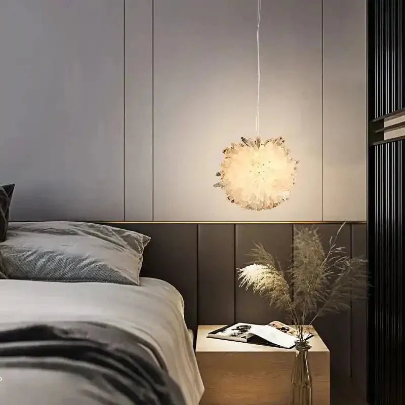 Clear Geode Quartz Crystal Ball Modern Pendant Light - Diam 12''Blushlighting