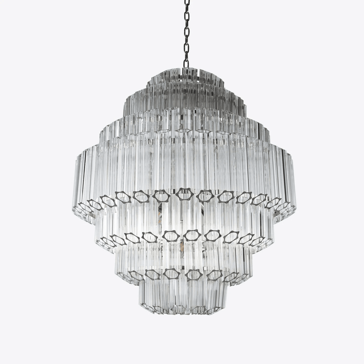Clear Grande Palermo Chandelier - ∅ 31.5″ x H 34.3″Nickel & ClearBlushlighting
